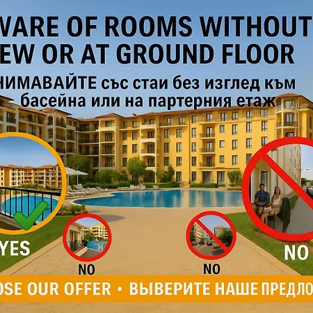 Bella - 3 Pools, 2 Bedrooms & 2 Bathrooms Daire Sunny Beach